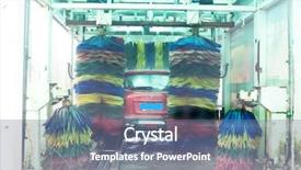  Presentation with car wash - Slides having robot free - automatic car wash background and a ocean colored foreground