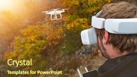  Presentation with technology trends - Audience pleasing slides consisting of robot free - young man handling drone using backdrop and a tawny brown colored foreground