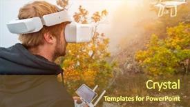  Presentation with technology trends - Beautiful slides featuring robot free - young man handling drone using backdrop and a tawny brown colored foreground