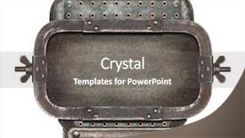  Presentation with mechanism - Cool new PPT theme with robot gear mechanism - metal collage background backdrop and a gray colored foreground