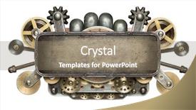  Presentation with mechanical gear - PPT theme featuring robot gear mechanism - stylized mechanical collage made background and a coral colored foreground