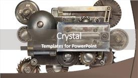  Presentation with mechanical gear - Colorful PPT theme enhanced with robot gear mechanism - stylized metal collage of mechanical backdrop and a gray colored foreground