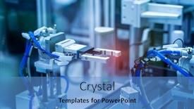  Presentation with robot - Slide set with robot-gripping-and-smart-robot background and a teal colored foreground