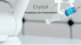  Presentation with medical robot - Theme featuring robot-hand-with-a-medical background and a light gray colored foreground