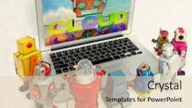  Presentation with learn - Amazing presentation theme having robot kids learn about cloud backdrop and a lemonade colored foreground