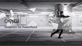  Presentation with indiana jones never stop exploring - Slides enhanced with robot moving - he never stops to move background and a  colored foreground