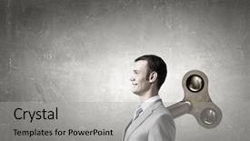  Presentation with keep moving forward - Theme consisting of robot moving - he never stops to move background and a  colored foreground