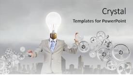  Presentation with forward - Colorful slides enhanced with robot moving - he never stops to move backdrop and a light gray colored foreground