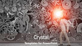  Presentation with indiana jones never stop exploring - Presentation theme featuring robot moving - he never stops to move background and a gray colored foreground