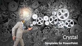  Presentation with forward - Slide deck enhanced with robot moving - he never stops to move background and a dark gray colored foreground