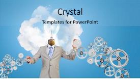  Presentation with forward - Audience pleasing theme consisting of robot moving - he never stops to move backdrop and a light blue colored foreground