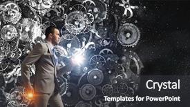  Presentation with indiana jones never stop exploring - PPT theme having robot moving - he never stops to move background and a  colored foreground