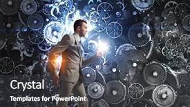  Presentation with forward - Presentation theme having robot moving - he never stops to move background and a dark gray colored foreground