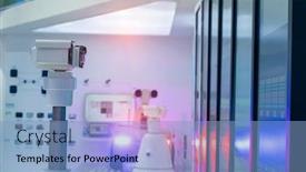  Presentation with security robot - Presentation theme consisting of robot-of-cctv-security-surveillance background and a light blue colored foreground