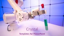  Presentation with chemicals - Slide set consisting of robot-take-a-test-tube background and a pink colored foreground