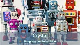  Presentation with robot - Amazing slide deck having robot team backdrop and a ocean colored foreground