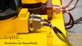  Presentation with connector - Slide deck consisting of robot-weld-connector-wiring background and a gold colored foreground