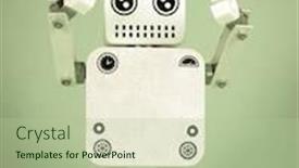  Presentation with copy space leadership - Cool new PPT theme with robot with copy space backdrop and a mint green colored foreground