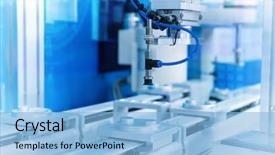  Presentation with robot - Audience pleasing theme consisting of robot with vacuum suckers picks backdrop and a light blue colored foreground