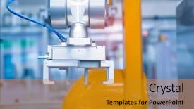  Presentation with arm robot - Slide deck having robotic and automation system control background and a gold colored foreground