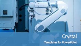  Presentation with robot arm - Cool new theme with robotic and automation system control backdrop and a teal colored foreground