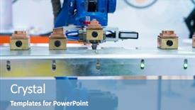  Presentation with arm robot - PPT layouts having robotic and automation system control background and a teal colored foreground