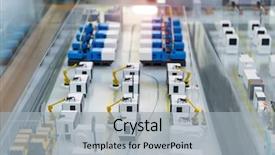  Presentation with robot arm - PPT layouts featuring robotic and automation system control background and a light gray colored foreground