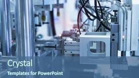  Presentation with robot arm - PPT layouts with robotic and automation system control background and a ocean colored foreground