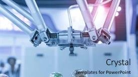  Presentation with compressed air - Beautiful slide deck featuring robotic and pneumatic piston sucker backdrop and a light blue colored foreground