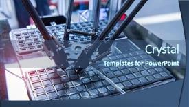  Presentation with industrial automation - Amazing slide deck having robotic and pneumatic piston sucker backdrop and a ocean colored foreground