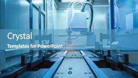  Presentation with industrial automation - Presentation theme enhanced with robotic and pneumatic piston sucker background and a teal colored foreground