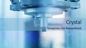  Presentation with industrial automation - Theme consisting of robotic and pneumatic piston sucker background and a light blue colored foreground