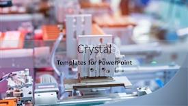  Presentation with industrial automation - Cool new slide deck with robotic-and-pneumatic-piston-unit backdrop and a light blue colored foreground