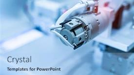  Presentation with industrial automation - Slide set enhanced with robotic-and-pneumatic-piston-unit background and a light blue colored foreground