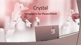  Presentation with box carton - Presentation consisting of robotic arm - packed carton box on conveyor background and a lemonade colored foreground