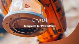  Presentation with connector - Amazing PPT theme having robotic-arm-adapter-flange-connector backdrop and a tawny brown colored foreground