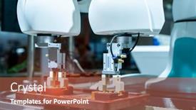  Presentation with robot electronic - Beautiful theme featuring robotic-arm-catch-for-electronic backdrop and a red colored foreground