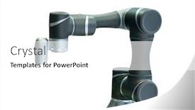  Presentation with robotic arm - Slide set with robotic-arm-for-industry-isolated background and a white colored foreground