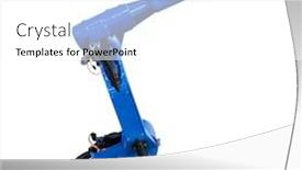  Presentation with robotic arm - Cool new PPT theme with robotic-arm-for-industry-isolated backdrop and a white colored foreground