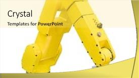  Presentation with robotic arm - Beautiful theme featuring robotic arm isolated on white backdrop and a yellow colored foreground
