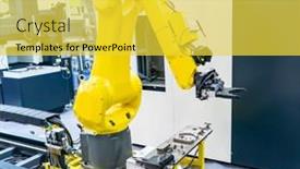  Presentation with robotic arm - PPT layouts featuring robotic-arm-manipulator-manufacturing-engineering background and a yellow colored foreground