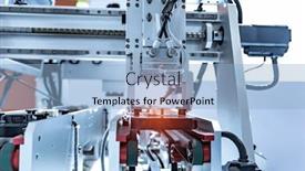  Presentation with manufacturing - Theme having robotic-arm-manipulator-manufacturing-engineering background and a light blue colored foreground