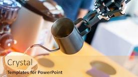  Presentation with robotic arm - Audience pleasing presentation consisting of robotic-arm-preparing-coffee backdrop and a yellow colored foreground