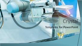  Presentation with robotic arm - Slide deck having robotic-arm-preparing-martini-glasses background and a light blue colored foreground