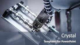  Presentation with robot arm - Cool new slides with robotic arm production lines backdrop and a ocean colored foreground