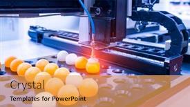  Presentation with robotic arm - Colorful PPT theme enhanced with robotic-arm-use-with-vacuum backdrop and a yellow colored foreground