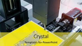  Presentation with mobile robot - Presentation theme with robotic drilling - robot drill machine tool background and a yellow colored foreground