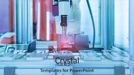  Presentation with mobile robot - Slide deck having robotic drilling - robot drill machine tool background and a light blue colored foreground