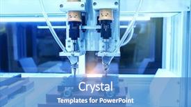  Presentation with mobile robot - Cool new slide set with robotic drilling - robot drill machine tool backdrop and a teal colored foreground