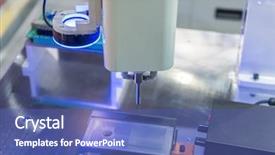  Presentation with mobile robot - Presentation design having robotic drilling - robot drill machine tool background and a ocean colored foreground